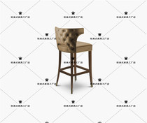American bar chair Solid wood bar chair Simple front desk chair Nordic high chair Backrest high stool Bar chair