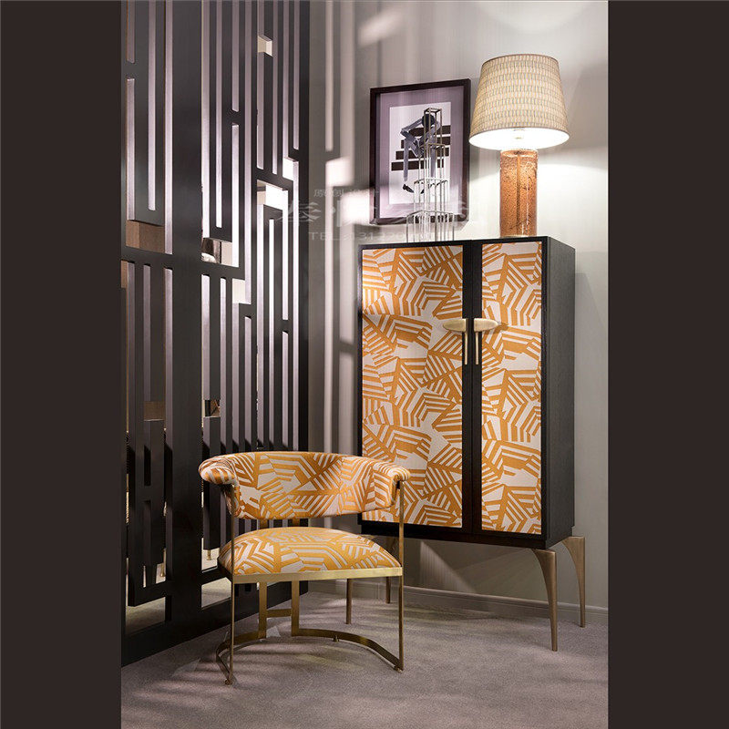 Nordic Modern Metal Fabric Dining Chair Casual Negotiating Chair Office Chair European Style Coffee Chair Single Sofa Chair Minimalist