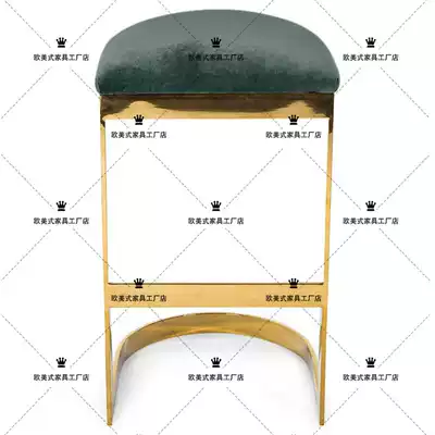 Simple modern stainless steel bar stool Fashion creative bar stool KTV bar stool high stool Sample house display center front desk chair