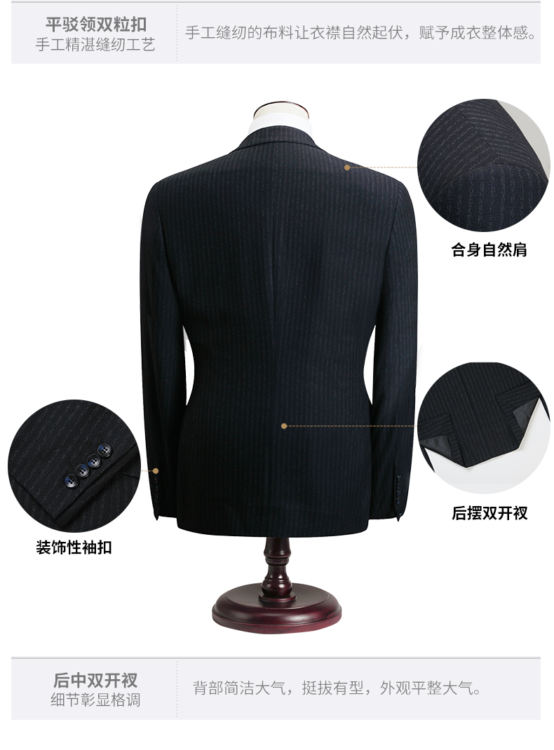 Peermont trung niên nam phù hợp với áo khoác kinh doanh mặc chuyên nghiệp mặc đôi mở sọc đen phù hợp với bộ vest nam