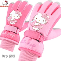 Hello kitty, детские лыжные зимние водонепроницаемые удерживающие тепло флисовые мультяшные перчатки