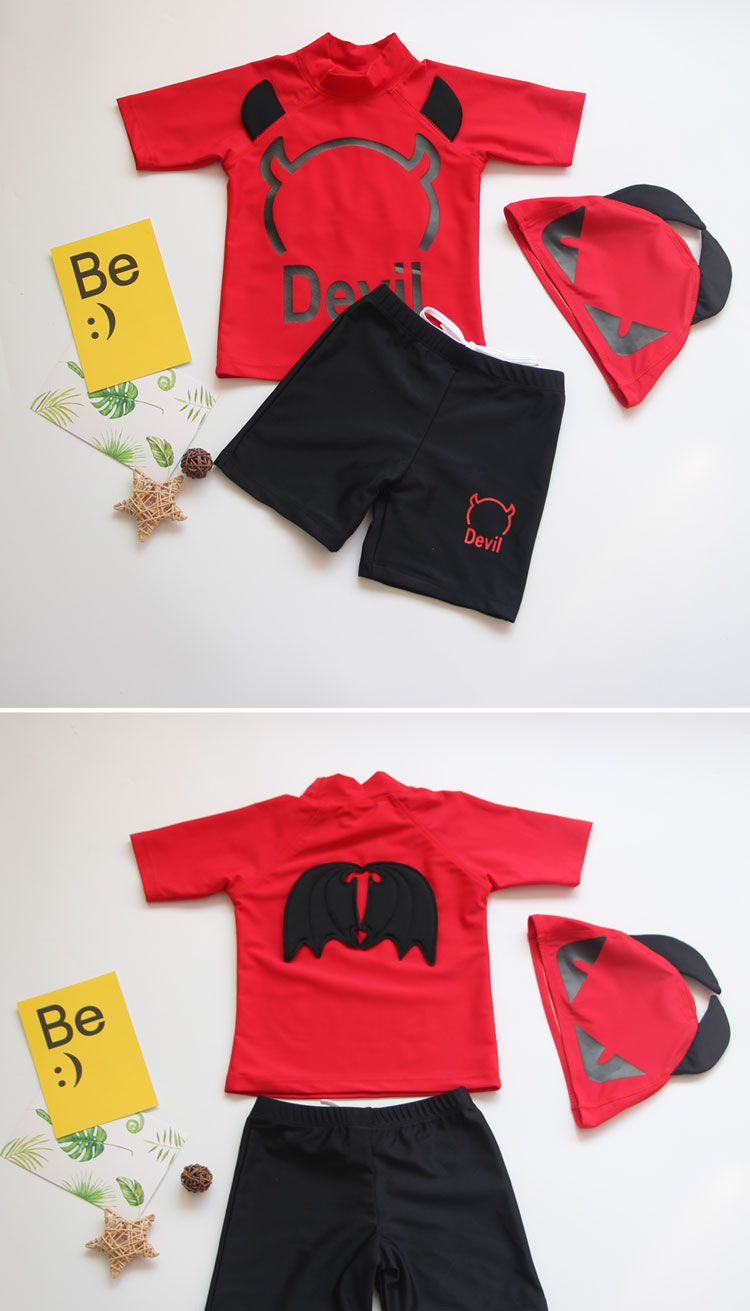 Đồ bơi cho trẻ em trai Hàn Quốc Wings Devil Split Đồ bơi Tide Baby Baby Spa Kỳ nghỉ Quần bơi - Bộ đồ bơi của Kid đồ tắm em bé