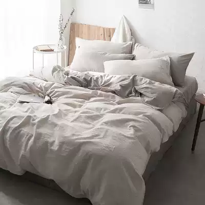 bei ou gentry cotton washing four naked summer linen solid color 1 8m double bed sheets fitted sheet section