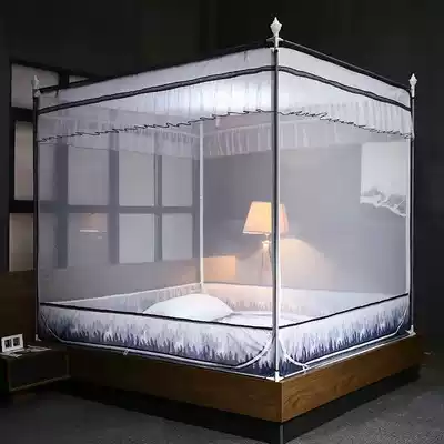 Three-door zipper sitting bed mosquito net 18 m bed yurt double 1 5m home 1 2 m encrypted thickening