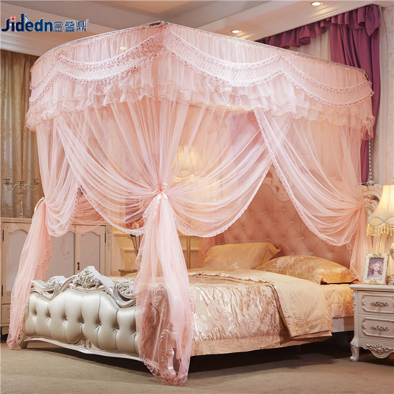 Jin Diding U-shaped fishing rod telescopic mosquito net three-door floor Court 1 5 meters 1 8m bed double household bracket