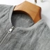 Mùa xuân 2019 áo khoác mới bằng vải lanh nam màu sắc giản dị áo khoác mỏng phần cotton và quần áo bóng chày vải lanh màu trắng - Áo khoác đôi