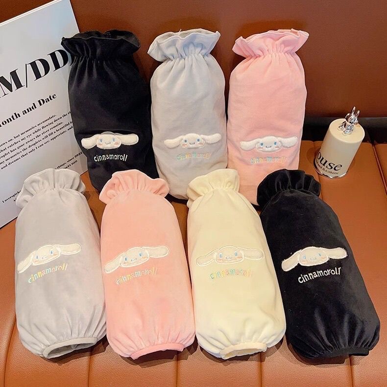 Cute Plush Sleeve Covers for Boys and Girls, Autumn and Winter Anti-Dirt Sleeve Protectors, Long down Jacket Style for Students and Older Children, Korean Version