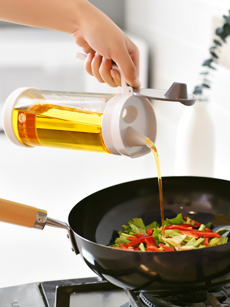 Glass oil pot kitchen anti-leakage hanging oil size number oil bottle idea with scale edible soy sauce vinegar control oil pot