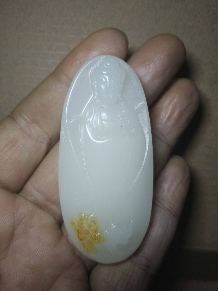 Ancient jade miscellaneous collection of antique white jade jade outer cloth simulation seed material station audio jade jade pendant