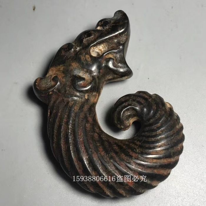 中国古玩　青磁山葡萄文面取花生　31cm13cm 中国古玩 青磁山葡萄文面取花生 31cm13cm