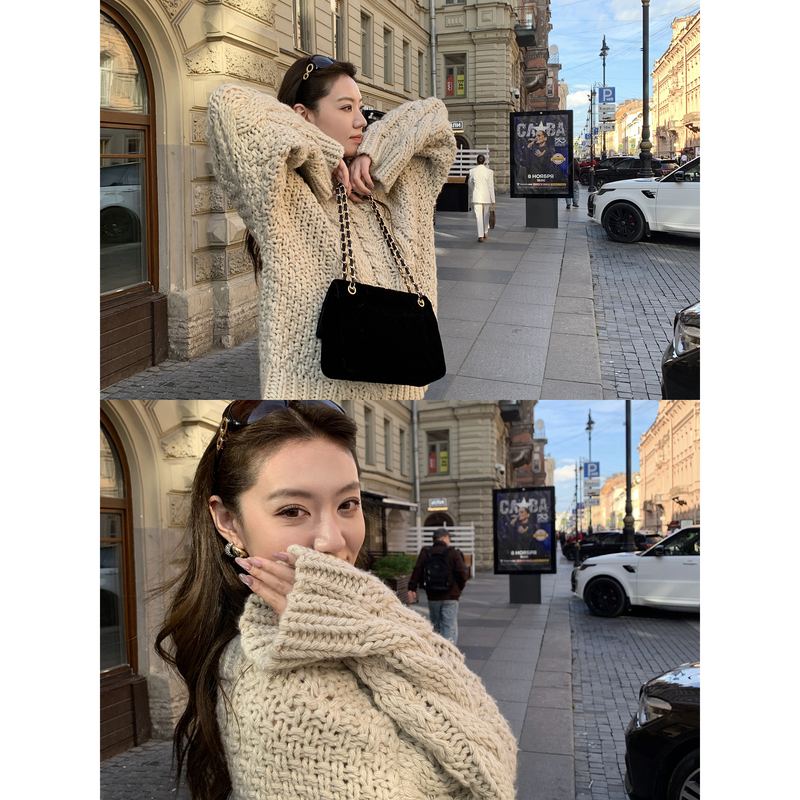 Gakee Official Gray Apricot Wool Sweater for Women, Autumn High-End Lazy Style Twist Knit Top Gakee Official Gray Apricot Wool Sweater for Women, Autumn High-End Lazy Style Twist Knit Top