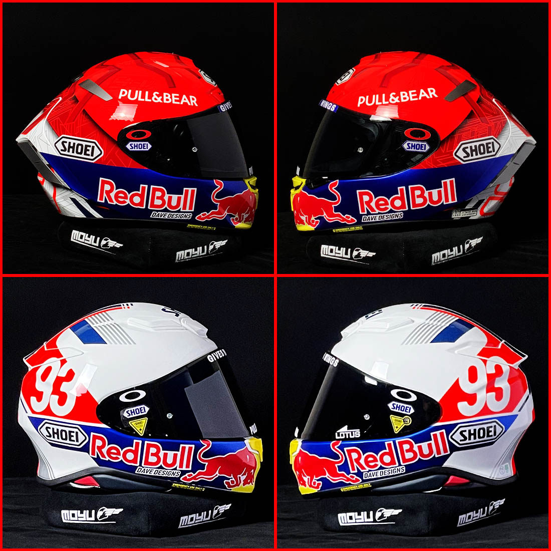 Shoei x14/x15/z8 marquez same style red bull red bull sticker