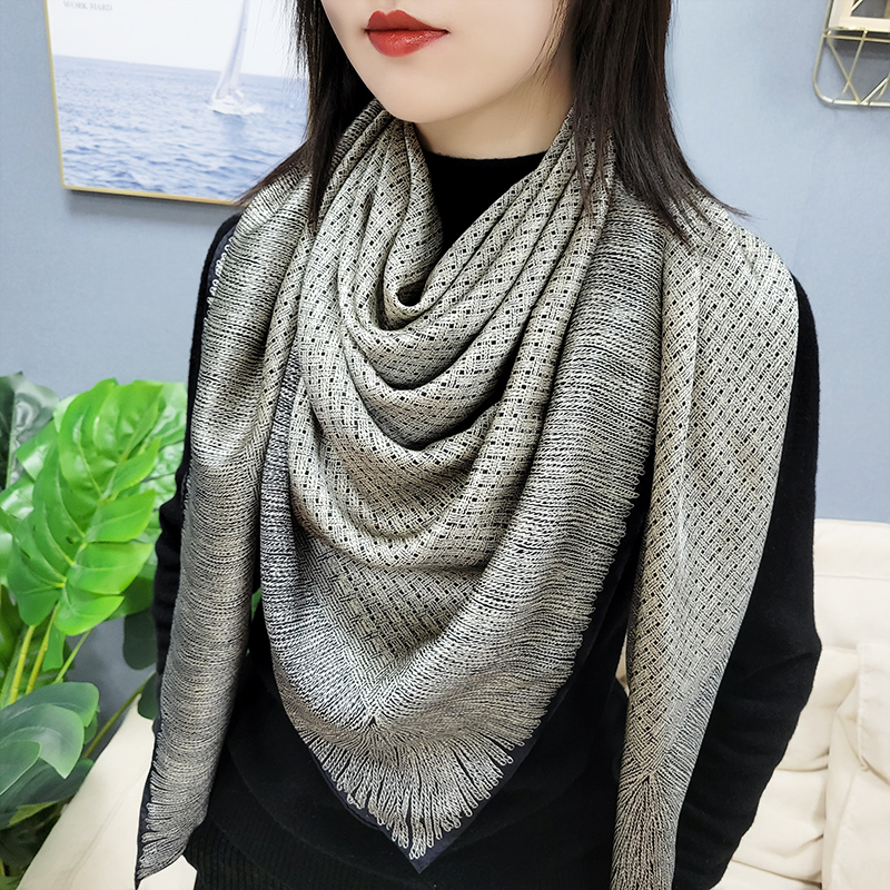 Shanghai Story Heavy Silk Large Square Scarf 140 Oversized Sunscreen Shawl Satin Mulberry Silk Scarf Women's Scarf All-match