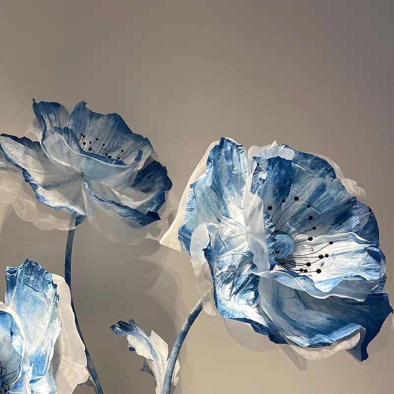Chinese-Style Tie-Dye Creative Paper Art Flower Finished Product for Window Display Decoration, Popular Store Photo Spot, Clothing Store Arrangement
