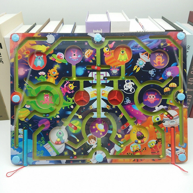 Children Magnetic Labyrinth Toys Men and women Baby 3-6-year-old Puzzle Force Development Magnetic Labyrinths Pen Walking Pearl Toy