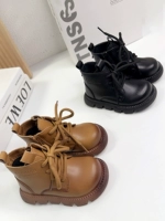 Martens, утепленные повседневные коричневые короткие сапоги для раннего возраста для девочек, мягкая подошва, 3 лет