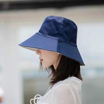 Japan MUJI E double-sided fishermans hat female summer Korean version of Japanese Dae anti-ultraviolet sunscreen sunshade Joker