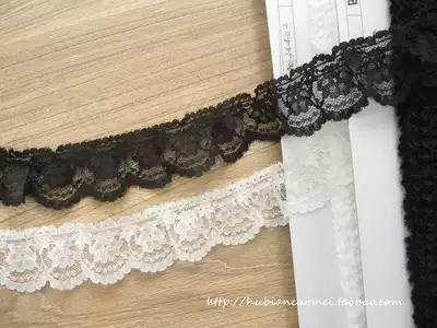 Imported from Japan black white liang se ru wu dan skirt doll clothing lace pleated lace accessories 3 5cm