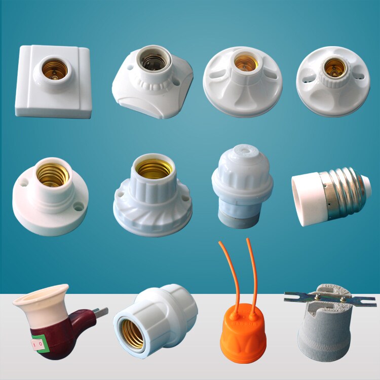 High temperature resistant ceramic lamp holder E27 screw mouth E14 conversion Rostomas waterproof hanging bright concealed energy-saving lamp cage LED lamp holder