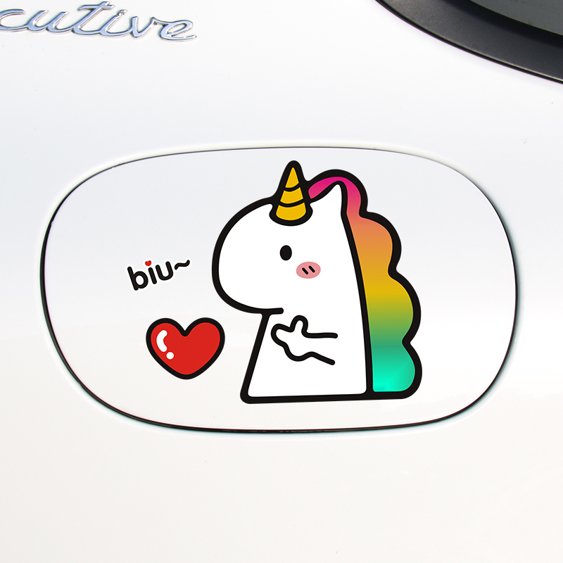 Cute rainbow unicorn little dinosaur car sticker comic totoro car sticker body door sticker glass decorative sticker