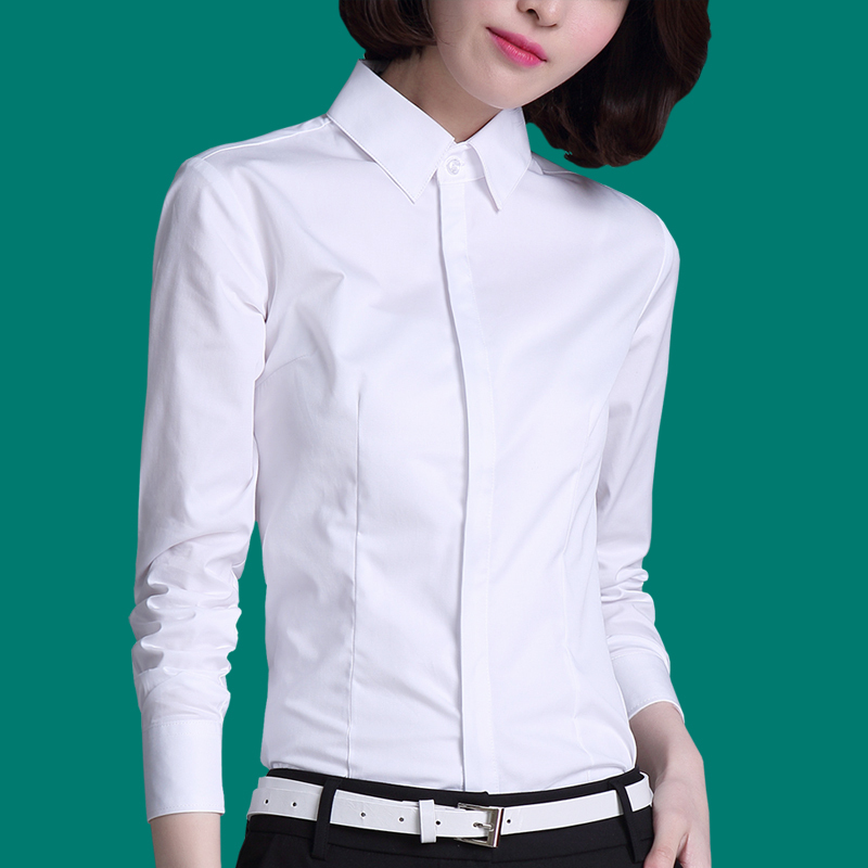 White Long-Sleeved Shirt for Women, 2026 Spring and Autumn New Style, Professional and Elegant Top, Women's Formal Workwear, Black Shirt