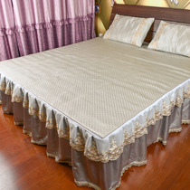 Lace bed skirt mat three-piece set 1 5m thickened ice rattan Mat 1 8m bed protective cover non-slip mat customized