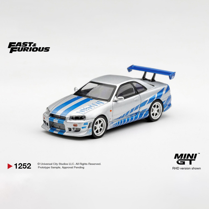 Chiyu Model Minigt 1:64 # 1252 Nissan Gtr R34 Fast and Furious Alloy Car Model