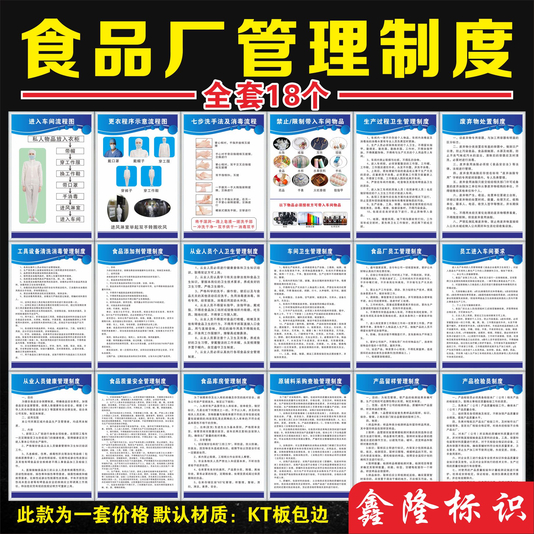 Food Factory Safety Production Management Rules & Regulations Board Food Additive Safety Check Dressing Flowchart Disinfection