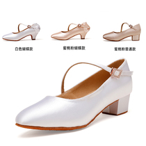 LDAE new childrens modern dance shoes childrens soft-soled childrens professional low-heeled practice shoes Chinese national standard dance shoes