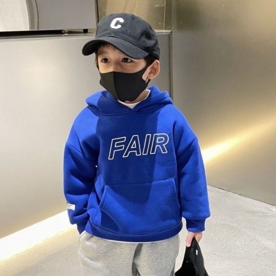 Children plus jacket winter 2022 new Cline Sapphire Spring and Autumn hood hood and casual clothes blue
