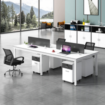 Staff desk and chair combination Simple modern staff desk 4-person screen deck office computer desk