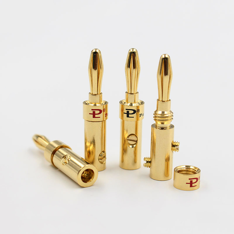 Budweiser pure copper gold-plated banana plug welding-free audio amplifier terminal post speaker speaker line banana head