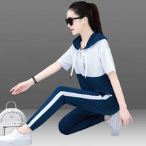 Hong Kong Short Sleeve Package Women Summer 2021 new style fashion hat loose sportswear two pieces