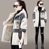 womens hong kong lamb fleece coat winter 2020 new korean style loose fleece thick cardigan sweatshirt trendy