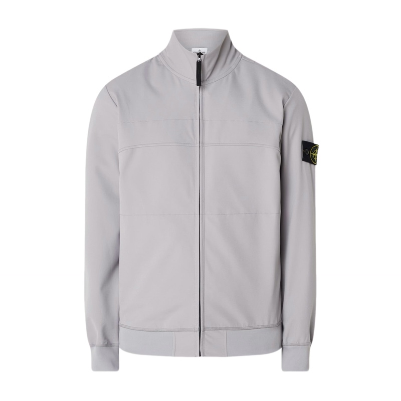 In Stock Stone Island Zipper Stand Collar Softshell Waterproof Jacket Gray