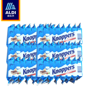 ALDI奥乐齐德国进口knoppers牛奶榛子巧克力威化饼干48块零食小吃