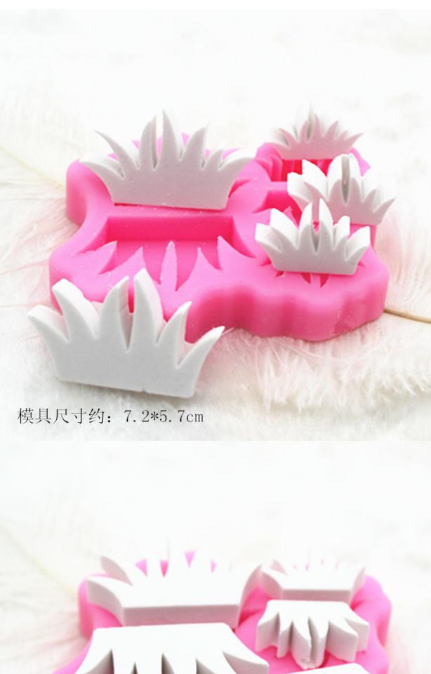 P656 3D cỏ hương liệu thạch cao khuôn silicone bánh khuôn handmade xà phòng khuôn DIY - Tự làm khuôn nướng các loại khuôn làm bánh