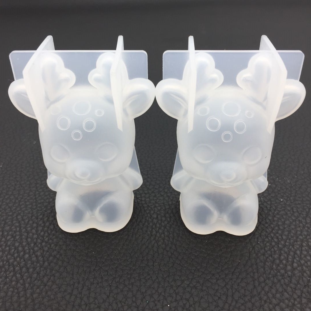 DIY Crystal Epoxy 3D Stereo Mirror Plum Christmas Deer Silicone Khuôn hương liệu thạch cao Trang trí khuôn - Tự làm khuôn nướng khuôn rau câu trung thu