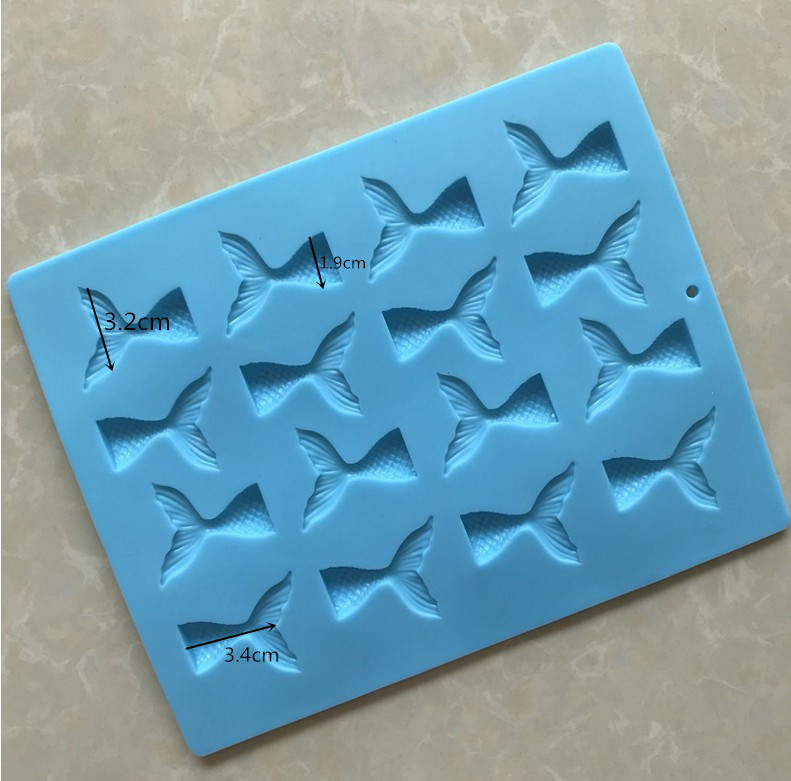 16 thậm chí nàng tiên cá silicone silicone khuôn khuôn sô cô la chèn khuôn bánh trang trí khuôn silicone khuôn - Tự làm khuôn nướng khuôn bánh bao