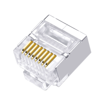 CNCOB Category 5e Cat5e Shielded Copper Shell Flat Network Cable Connector RJ45 8P8C Network Short Body Crystal Head