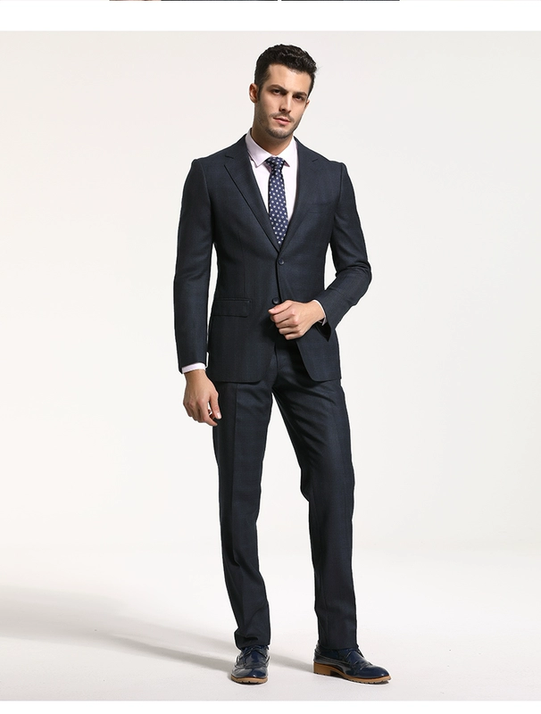 JUDGER Zhuang Ji Suit Nam Suit Suit Business Suit Mới Pure Wool Kẻ sọc phù hợp với nam