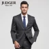 JUDGER Zhuang Ji Dress Up Suit Suit Suit Pinstriped Dress Suit Nam Wool Wool Silk suit nam Suit phù hợp