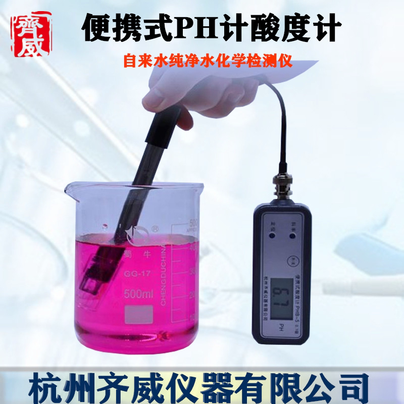 酸度计 PHB-5便携式PH计酸碱度检测仪实验室鱼缸池塘水质检测工具