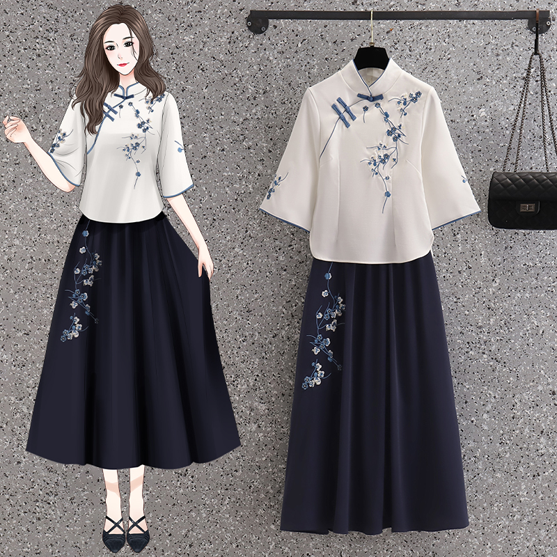 Republic of China-Style Traditional Tea Attire, Modernized Cheongsam, Tang Suit, Tea House and Tea Shop Clothing, Hanfu, Tea Ceremony Attire, Women's Work Uniform