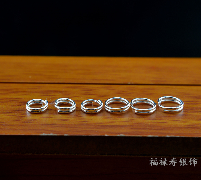 S925 Sterling Silver Double Circle Accessories Key Ring Pendant Interface Ring Handmade DIY Jewelry Material Bracelet Accessories S925 Sterling Silver Double Circle Accessories Key Ring Pendant Interface Ring Handmade DIY Jewelry Material Bracelet Accessories