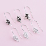 S925, серьги ручной работы, ретро аксессуары, серебро 925 пробы, в цветочек, DIY