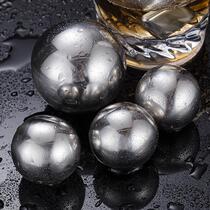 Stainless rigid circular ice grain 304 steel ball type ice block metal round ice wine stone sprinkle factory