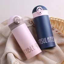 Personality portable cute drop-off lid children drinking cup 300ml boys and girls pupils thermos bottle