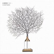 New Chinese style modern minimalist decoration Zen porch model room living room soft decoration crystal coral grass decoration