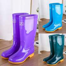 High tube plus velvet cotton rain shoes waterproof shoes Rain boots Rubber shoes galoshes Water boots bucket female adult fashion warm non-slip winter